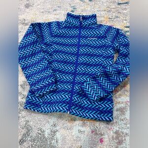 Columbia Teal and Navy Patterned Fleece Jacket